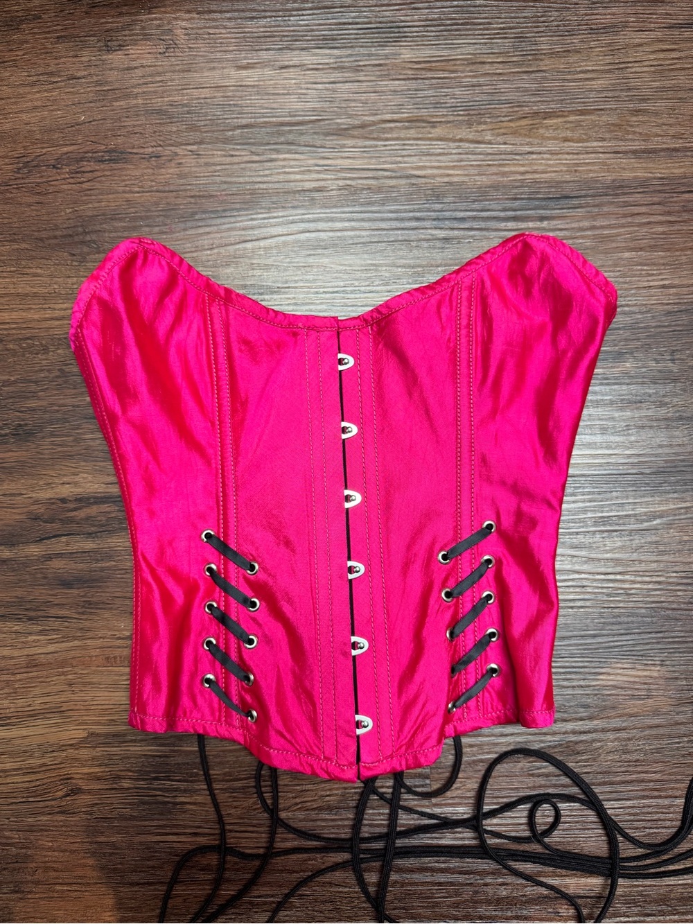 Hot Pink Satin Corset Top